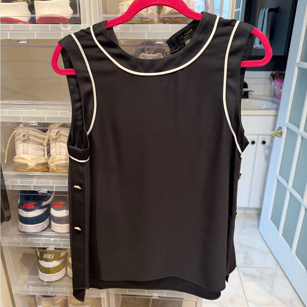 Ted Baker Black Top with White Piping